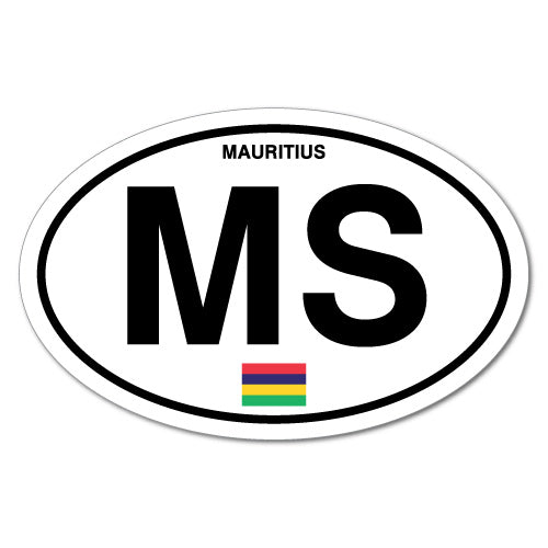 Mauritius Country Code Oval Sticker