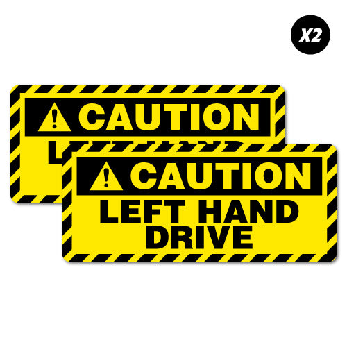 2 X Caution Left Hand Drive Car Sticker | Safety Stickers - Sticker ...