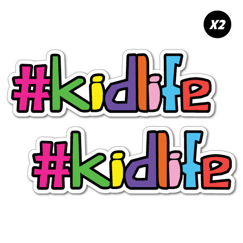 2X Hashtag Kidlife Junior Ride On Kid Car Toy Sticker