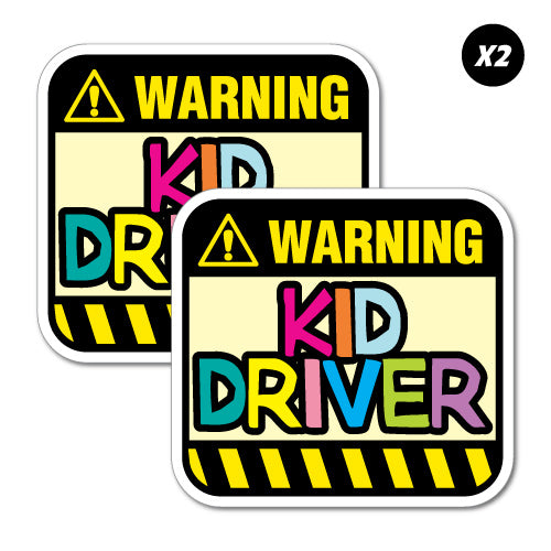 2X Kid Driver Warning Junior Ride On Kid Car Toy Sticker | Kids ...