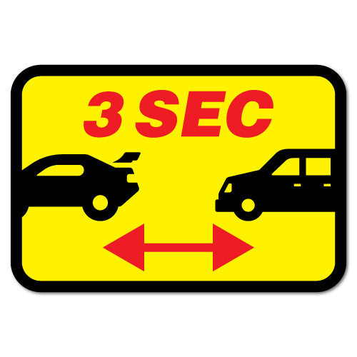 30 Second Safe Following Distance Car Sticker