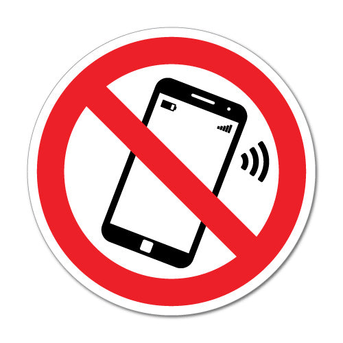 No Mobile Phone Sign Business Sticker