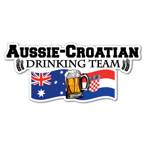 Aussie Croatian Drinking Team Flag Beer Sticker