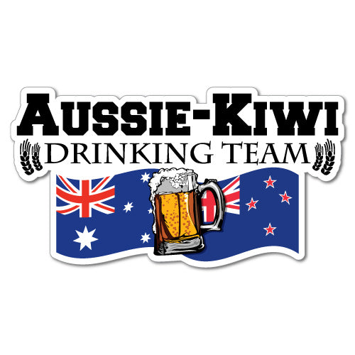 Aussie Kiwi Drinking Team Beer Alcohol Flag Sticker New Zealand