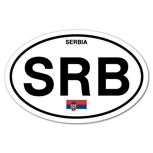 Srb Serbian Country Code Oval Sticker