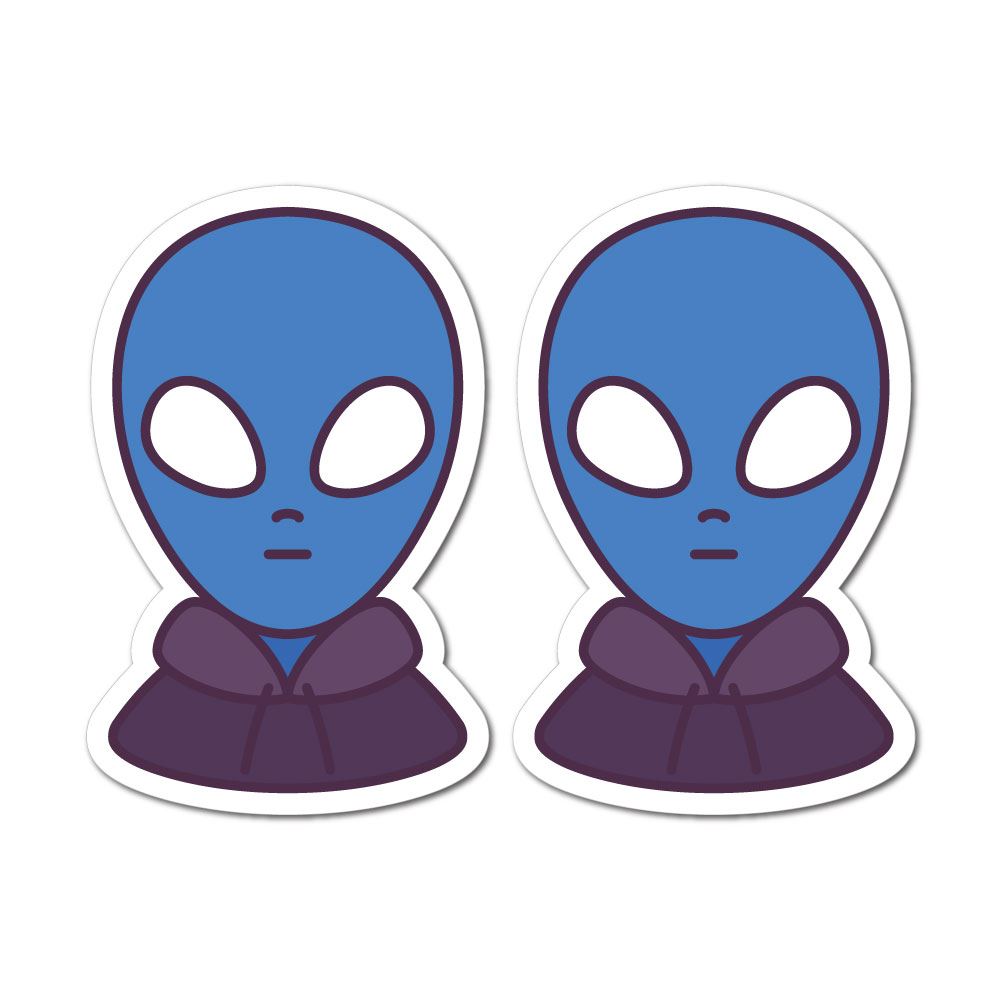 2X Alien Ufo Sticker Decal | Space Stickers - Sticker Collective