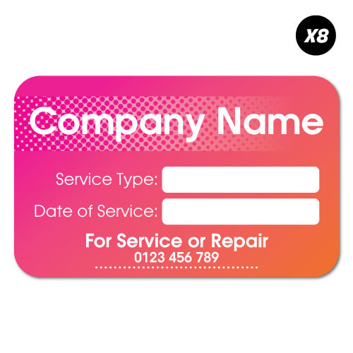 8X Custom Name Tel Service Repair Pink Sticker