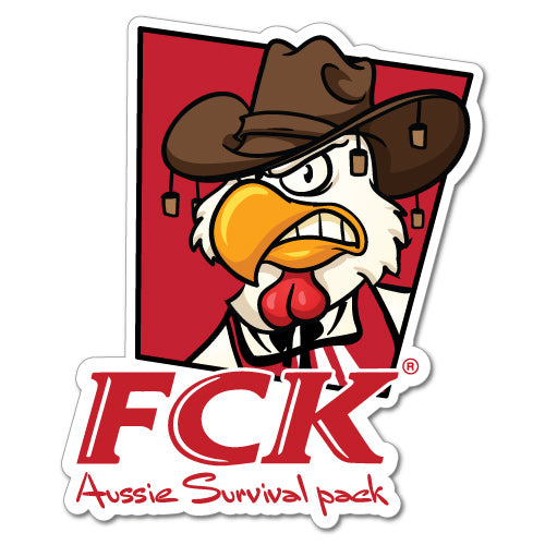 Fck Aussie Survival Pack Cowboy Funny Sticker