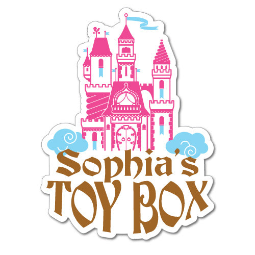 Custom Kid'S Name Toy Box Castle Sticker