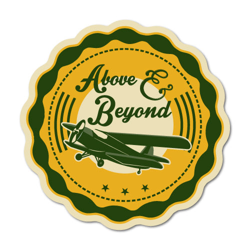 Above Design Sticker Above And Beyond Plane Aircraft Sticker | Vintage Stickers - Sticker ...