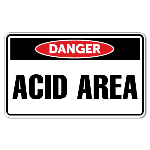 Danger Acid Area Sticker