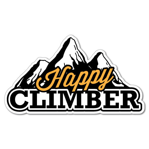 Happy Climber Mountain Climbing Outdoor Adventure 4X4 Sticker