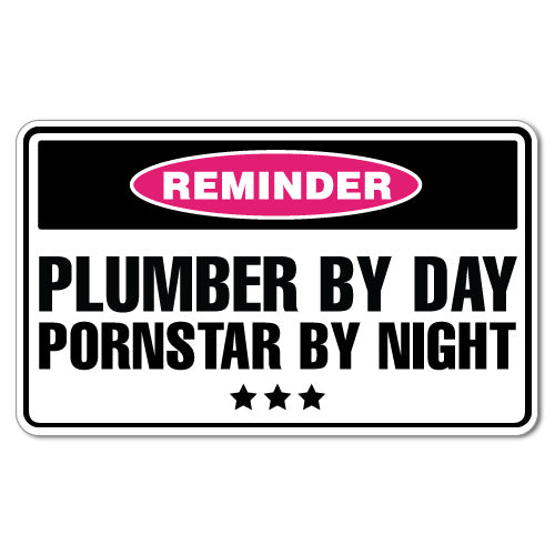 Reminder Plumber & Pornstar Tradesman Sticker