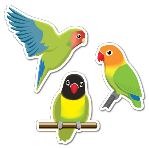 3X Peachface Lovebird Parrot Sticker