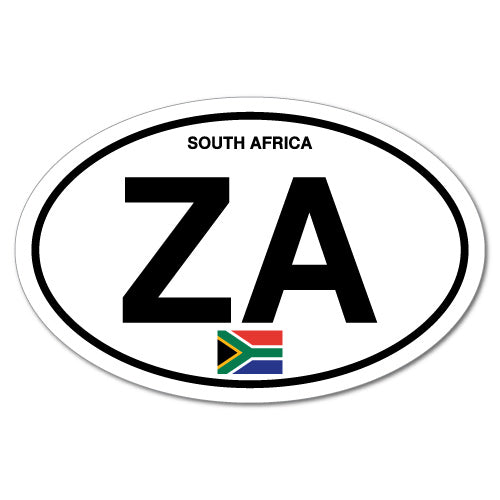 Za South Africa Country Code Oval Sticker