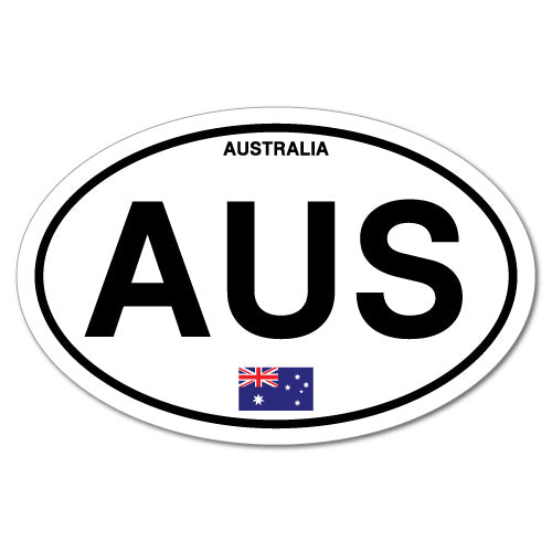Aus Australia Country Code Oval Sticker