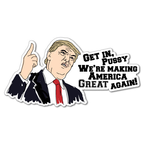 Trump Get In Ps*Sy American President Funny Sticker