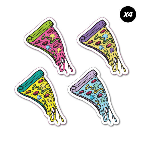 X4 Colourful Pizza Slices