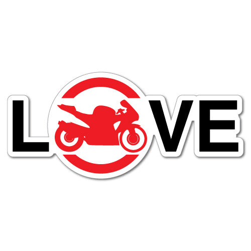 Love Motorcycle Motorbike Sticker