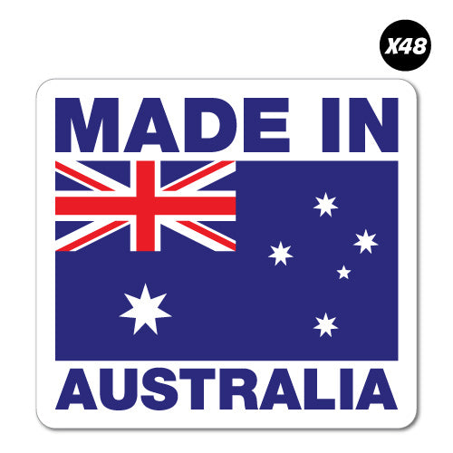 48X Made In Australia Flag Labels Sticker