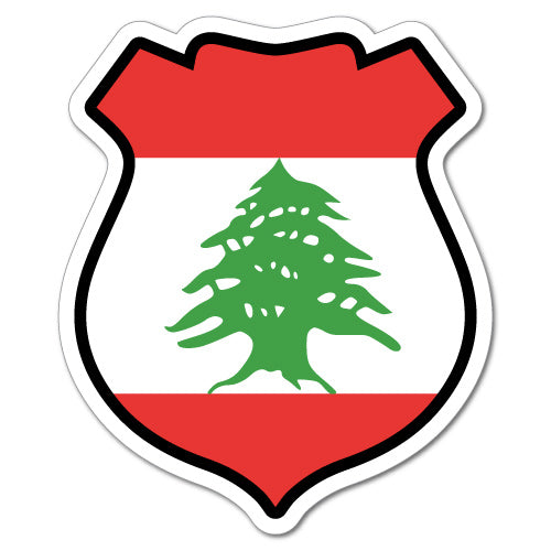 Lebanon Lebanese Flag Shield Sticker