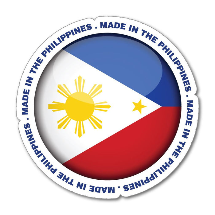 Made In The Phillipines Circle Flag  Car Sticker Decal