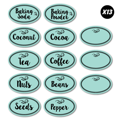 13X Kitchen Pantry Jar Labels Sticker
