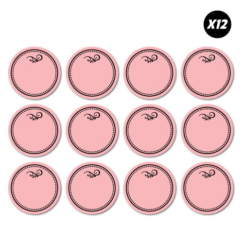 12X Pink Kitchen Pantry Organiser Labels Sticker