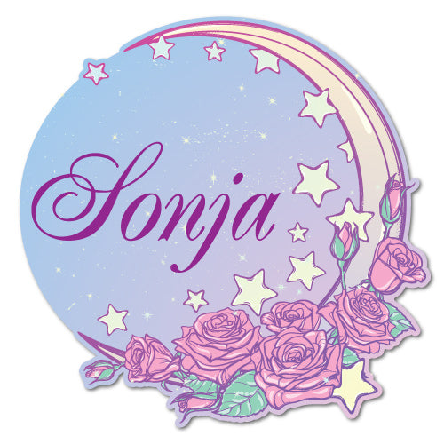 Custom Name Rose Moon Fantasy Home Sticker