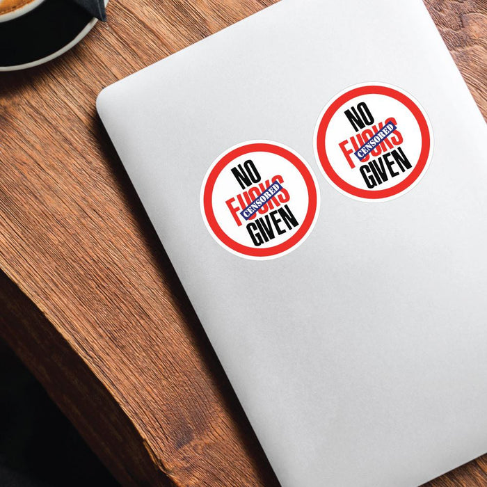 2X No Fcks Given Sign Sticker Decal