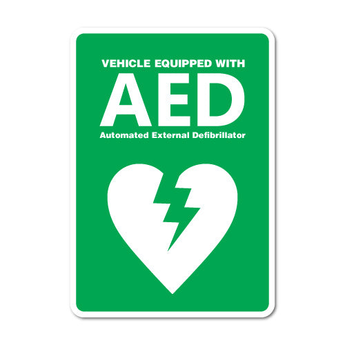 Vehicle Equipped With Aed Sticker