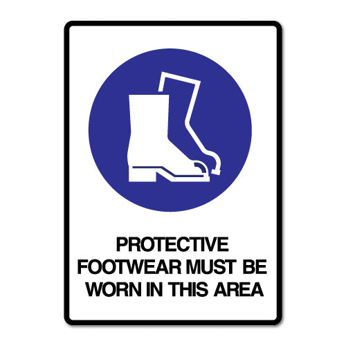 Safety Foot Sticker Protective Footwear Sticker | Warning Signs Stickers - Sticker Collective