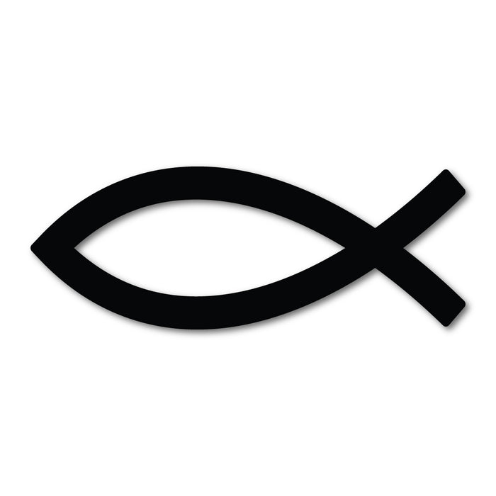Jesus Fish Symbol In Black Sticker