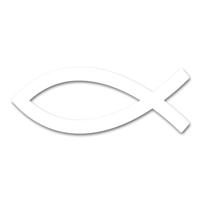 Jesus Fish Symbol In White Sticker