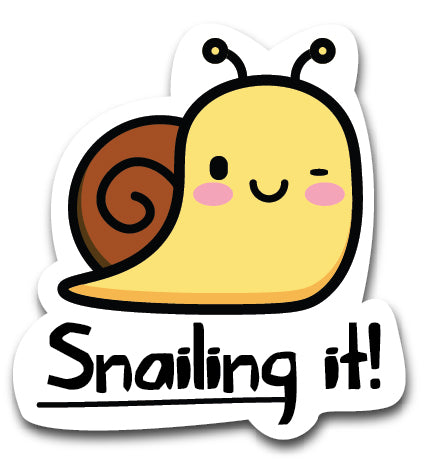 Snailing It Sticker