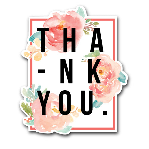 Thank You Flowers Sticker