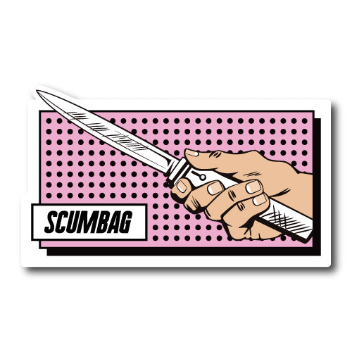 Flick Knife Scumbag Funny Sticker