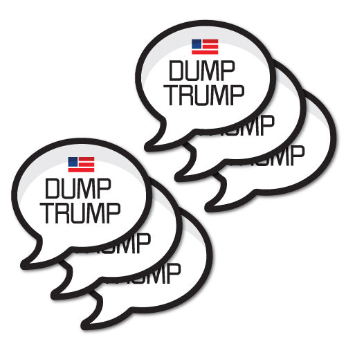 6 X Dump Trump Speech Bubble Stickers