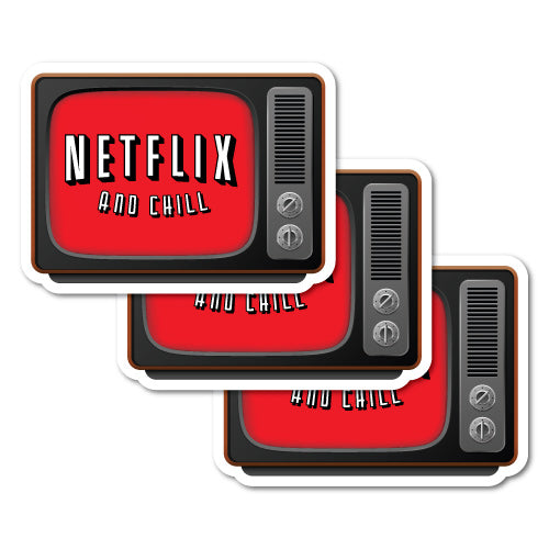 3 X Pack Tv And Chill Stickers