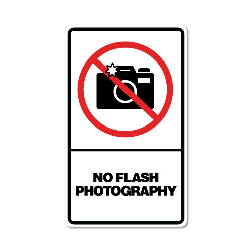 No Flash Photography Sticker