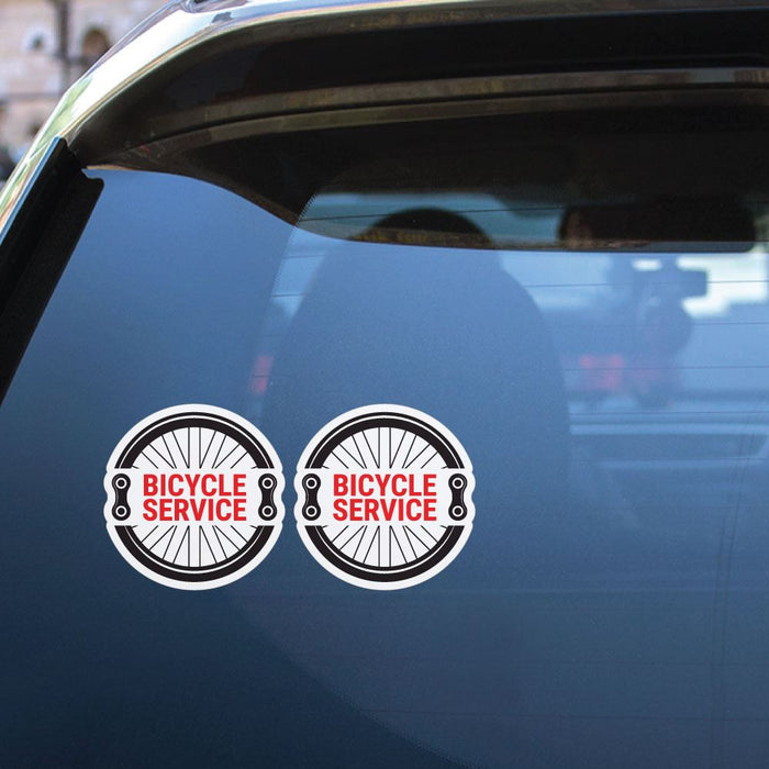 2X Bicycle Service Sticker Decal