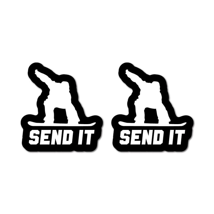 2X Send It Snowboarder Sticker Decal