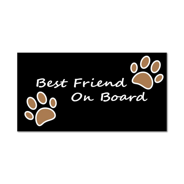 Best Friend On Board Dog Paws Black Puppy Love Car Sticker Decal