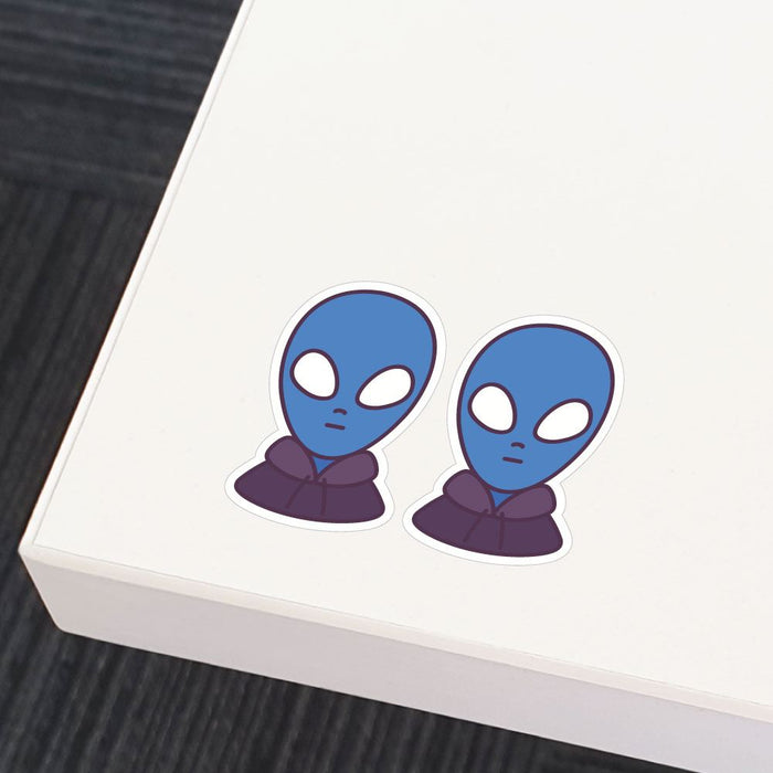 2X Alien Ufo Sticker Decal