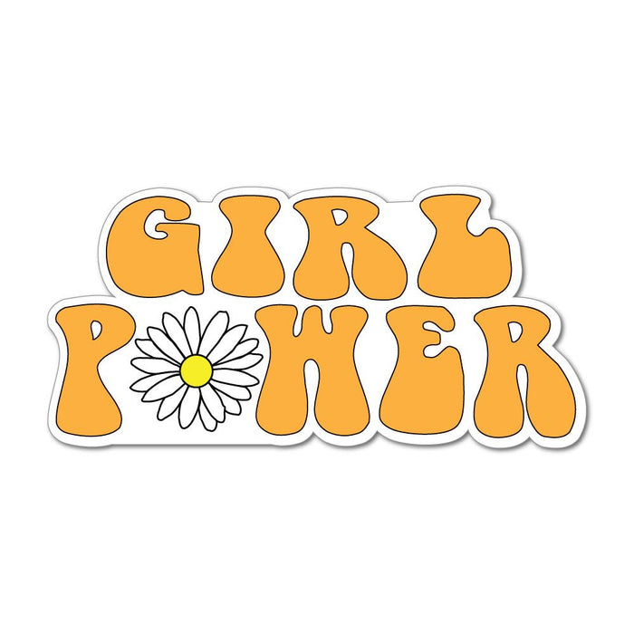 Girl Power Hippy Feminist Flower Daisy Orange Type  Car Sticker Decal