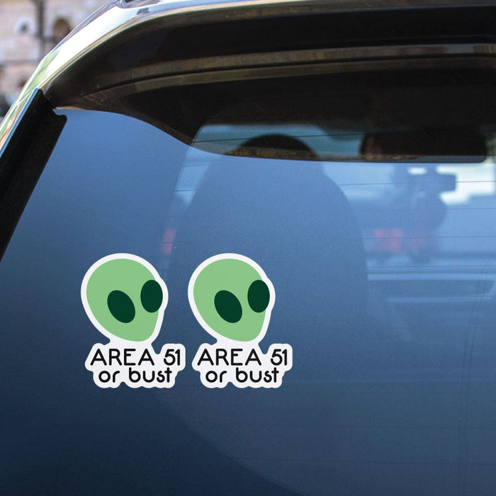 2X Area 51 Or Bust Sticker Decal