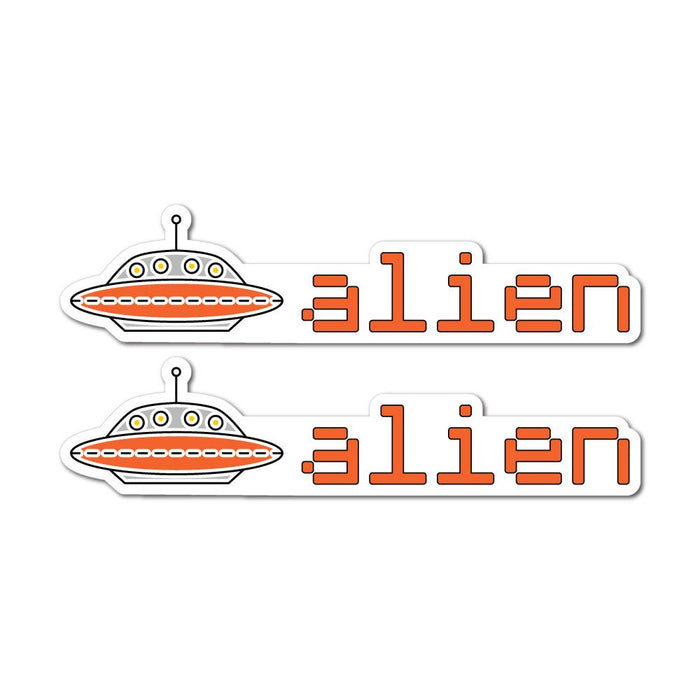 2X Alien Ufo Sticker Decal