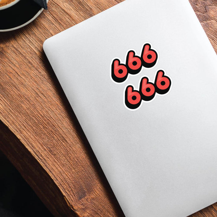 2X Devils Number 666 Sticker Decal