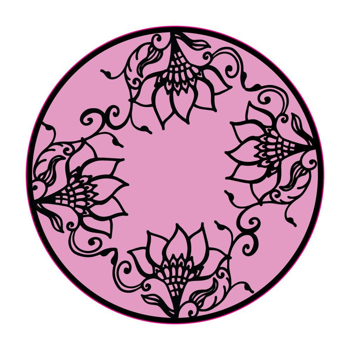 Henna Circle Flowers Purple Pattern Pretty Floral Design  Car Sticker Decal