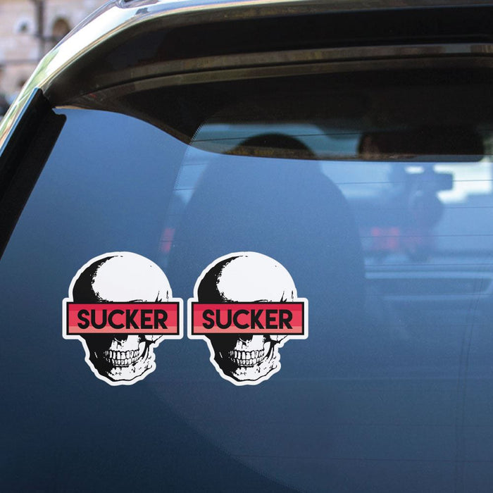 2X Sucker Skull Sticker Decal | Grunge Stickers - Sticker Collective